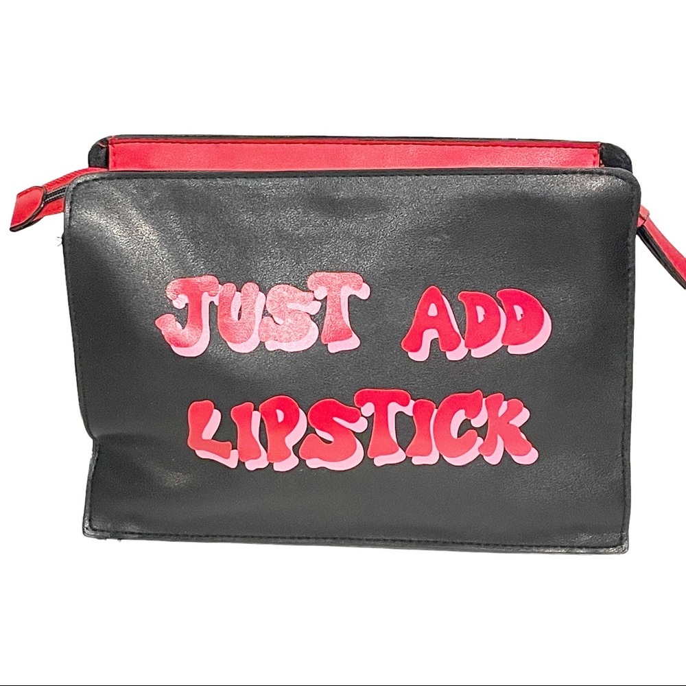 Victoria's Secret Just Add Lipstick Black‎ Accessory Makeup Cosmetic Bag